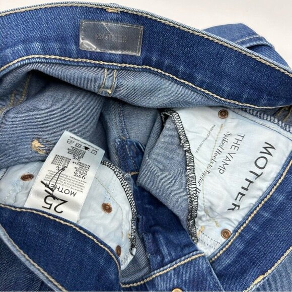 Mother Women's The Vamp Spiked Heels to Tractor Wheels Designer Jeans W25-28/L28 - Picture 7 of 11